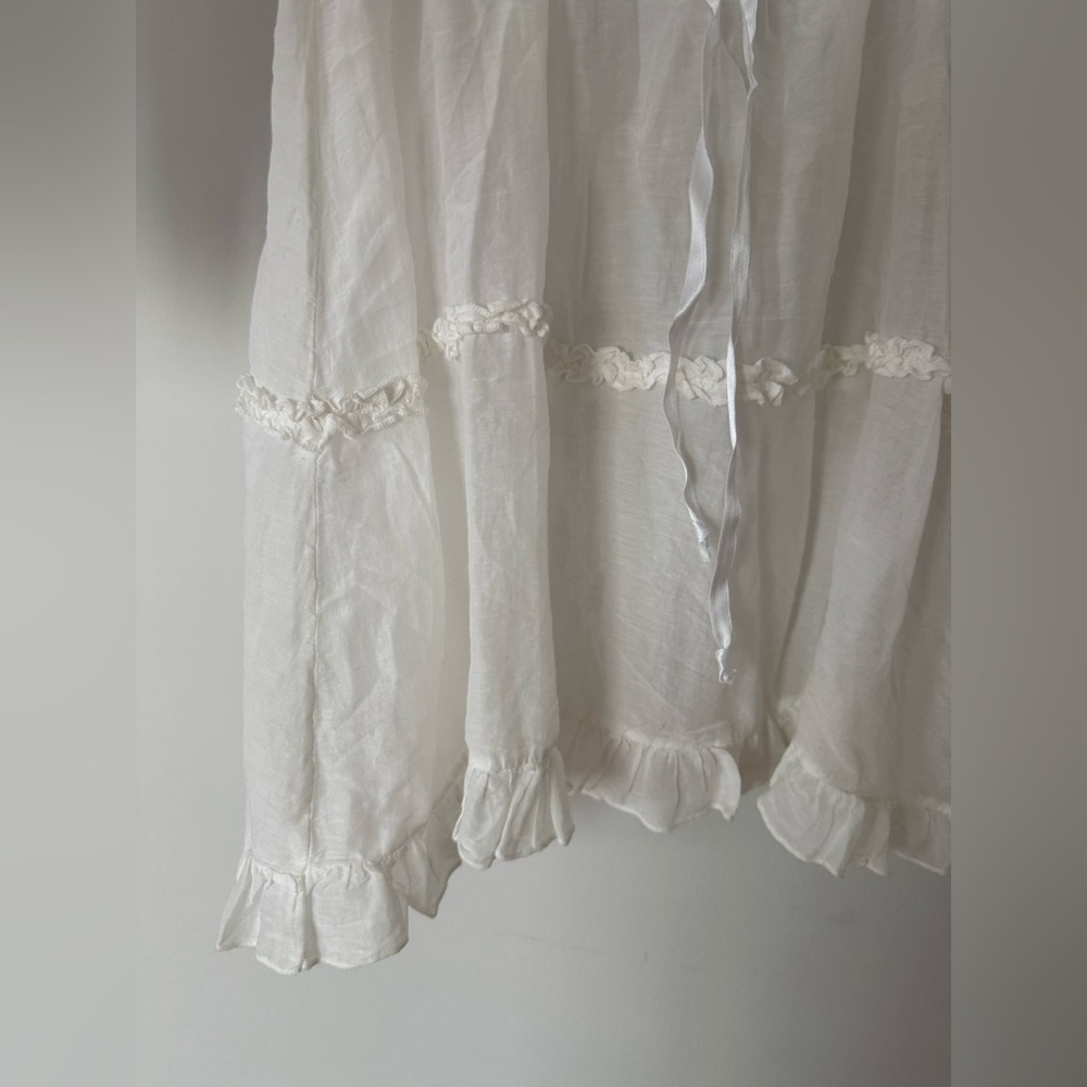 Vintage Y2K Romantic Feminine Ruffle Silk Blend Swim Cover Up or Nightie - Picture 6 of 14